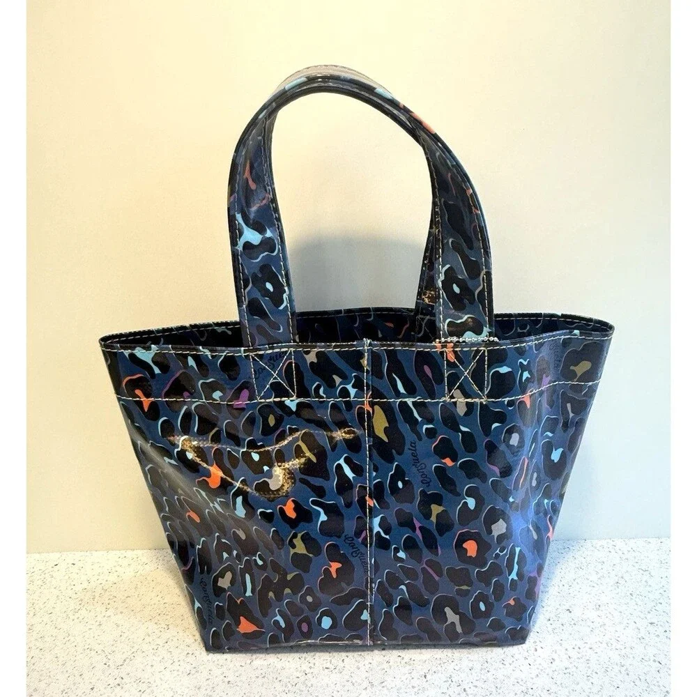 Consuela Grab N Go Mini Tote Purse Leopard Print Vinyl Double Handle Bag NWT
